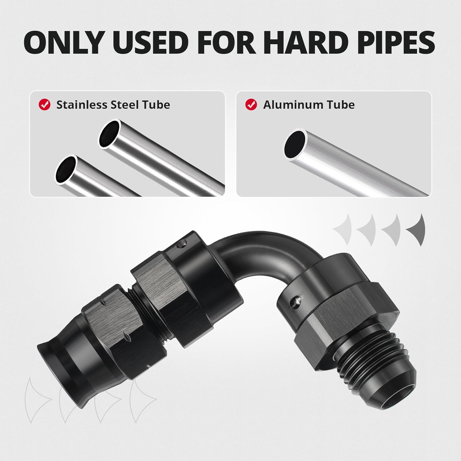 EVIL ENERGY 6AN/8AN to 3/8" Hardline Compression Adapter – 90 Degree Aluminum Fitting - EVILENERGY