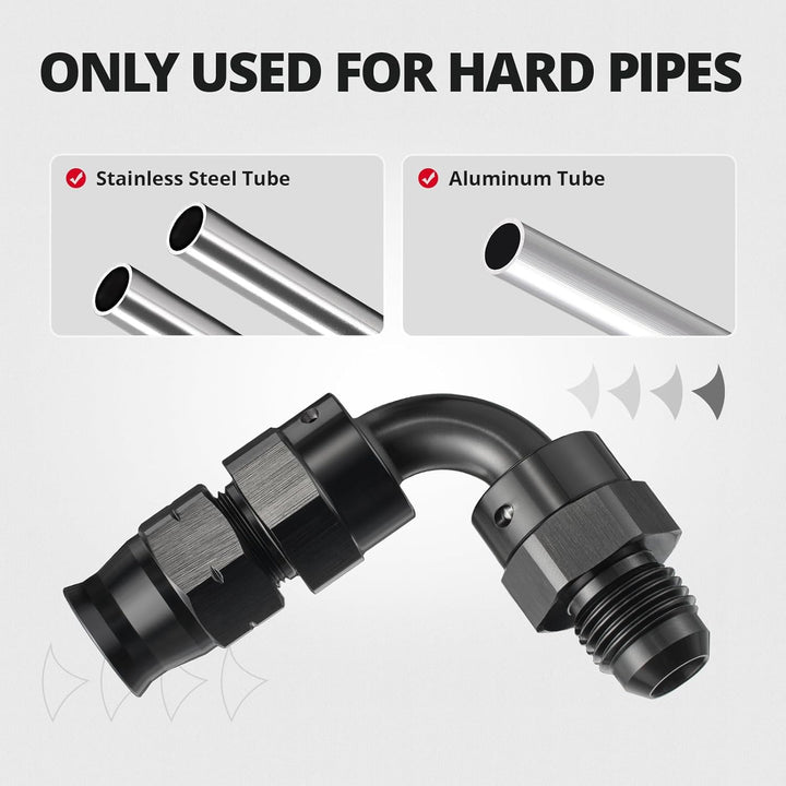 EVIL ENERGY 6AN/8AN to 3/8" Hardline Compression Adapter – 90 Degree Aluminum Fitting - EVILENERGY