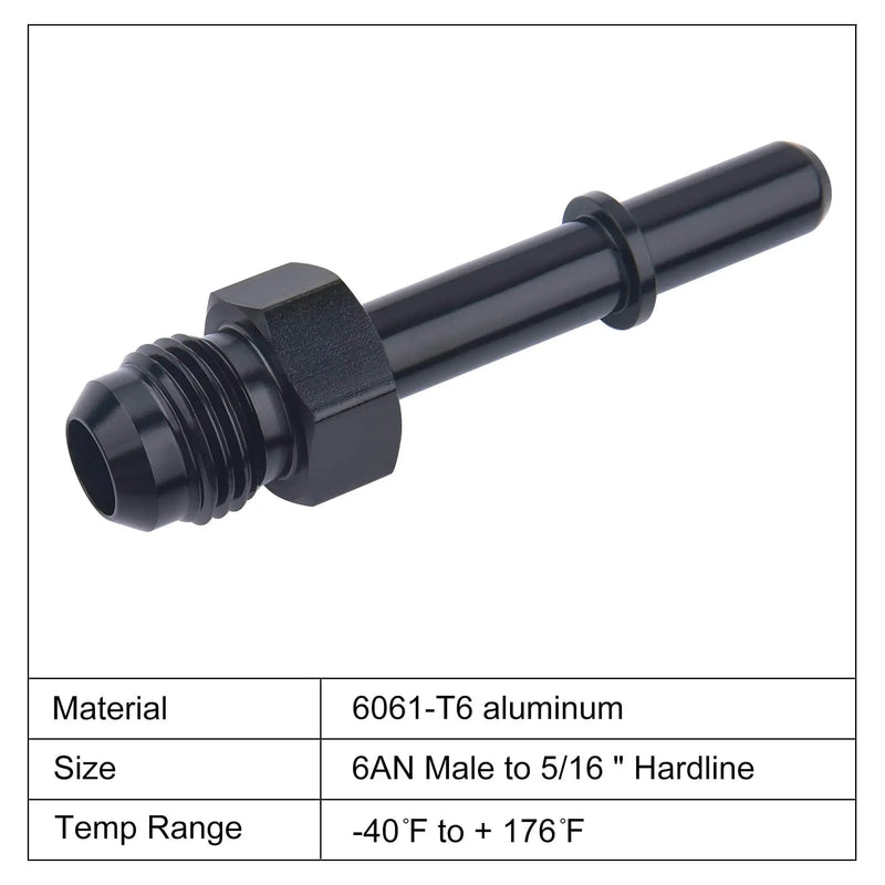 Evilenergy EVIL ENERGY 6AN Male to 5/16" 3/8" SAE Quick Disconnect Male Push On EFI Fitting Adapter Aluminum
