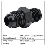 Evilenergy EVIL ENERGY 6AN Male to Inverted Flare Thread Fitting Adapter Straight