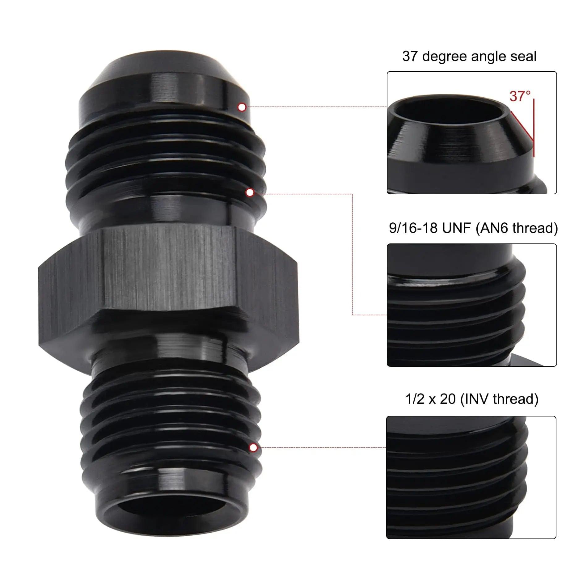 EVIL ENERGY 6/8AN Male to Inverted Flare Thread Fitting Adapter Straig ...