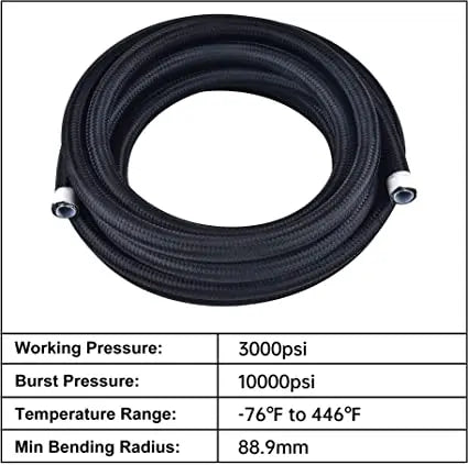 Evilenergy EVIL ENERGY 6AN PTFE E85 Fuel Line Nylon Braided Fuel Hose 10/20/25FT