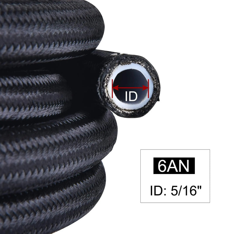 Evilenergy EVIL ENERGY 6AN PTFE E85 Fuel Line Nylon Braided Fuel Hose 10/20/25FT