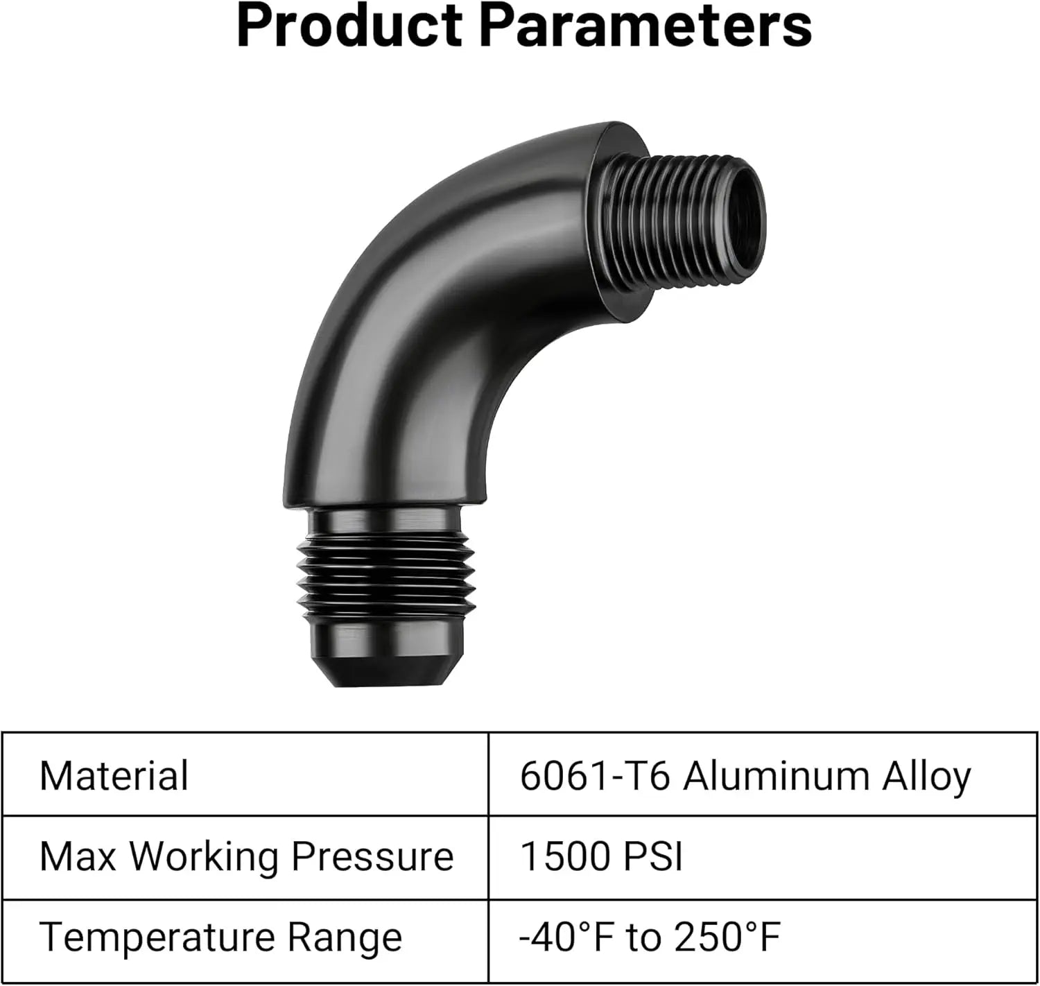 EVILENERGY EVIL ENERGY 6AN to 1/8" NPT Male 90 Degree One Piece Full Flow Fitting Adapter Aluminum Black [90 Degree]