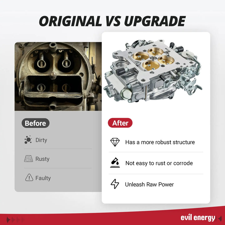 EVIL ENERGY 750 CFM 4-Barrel Carburetor, instant response & high-RPM power