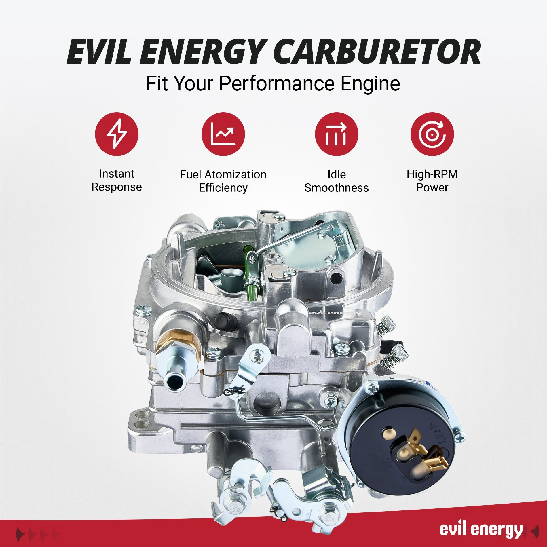EVIL ENERGY Marine 750 CFM 4 - Barrel Carburetor, instant response, fuel efficiency for high - performance marine use