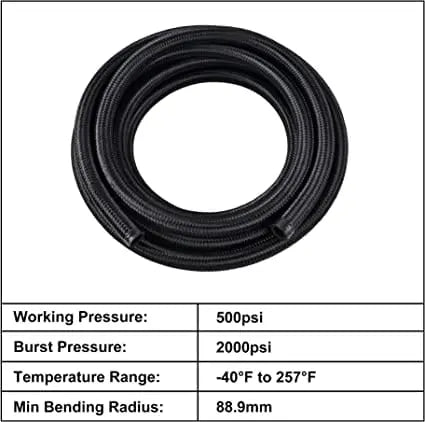 evilenergy EVIL ENERGY 8AN CPE Fuel Line Nylon Braided Fuel Hose 10FT/20FT