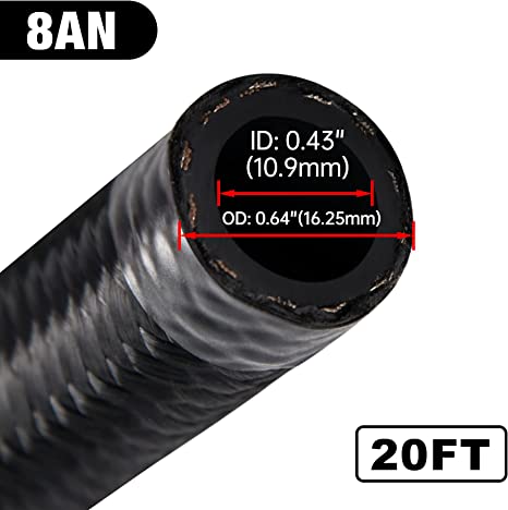 evilenergy EVIL ENERGY 8AN CPE Fuel Line Nylon Braided Fuel Hose 10FT/20FT