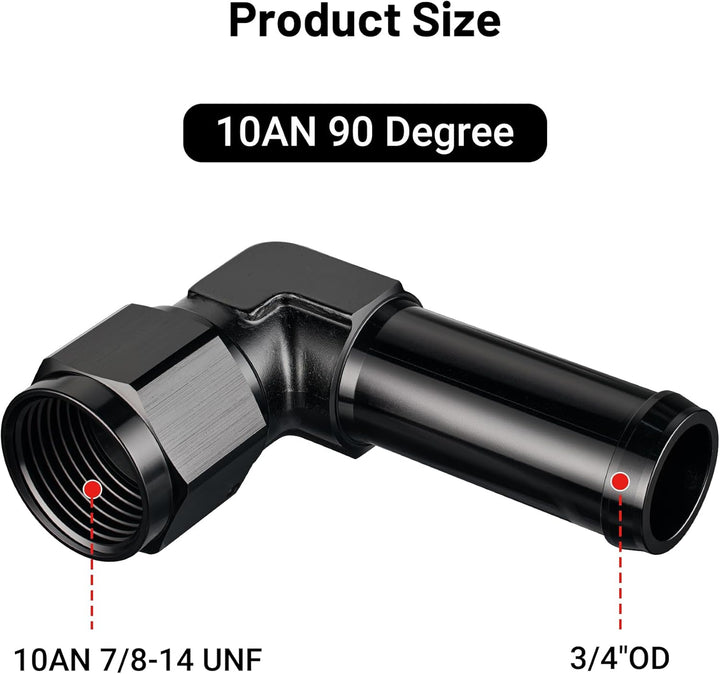 [10AN to 3/4 Inch,90 Degree]