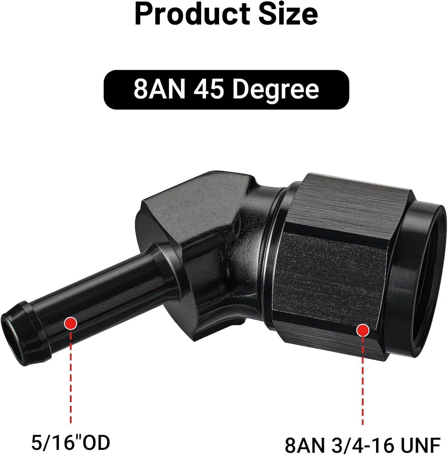 [8AN to 5/16 Inch,45 Degree]