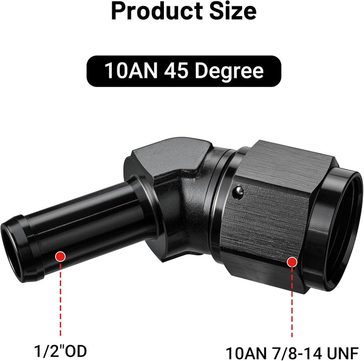 [10AN to 1/2 Inch,45 Degree]