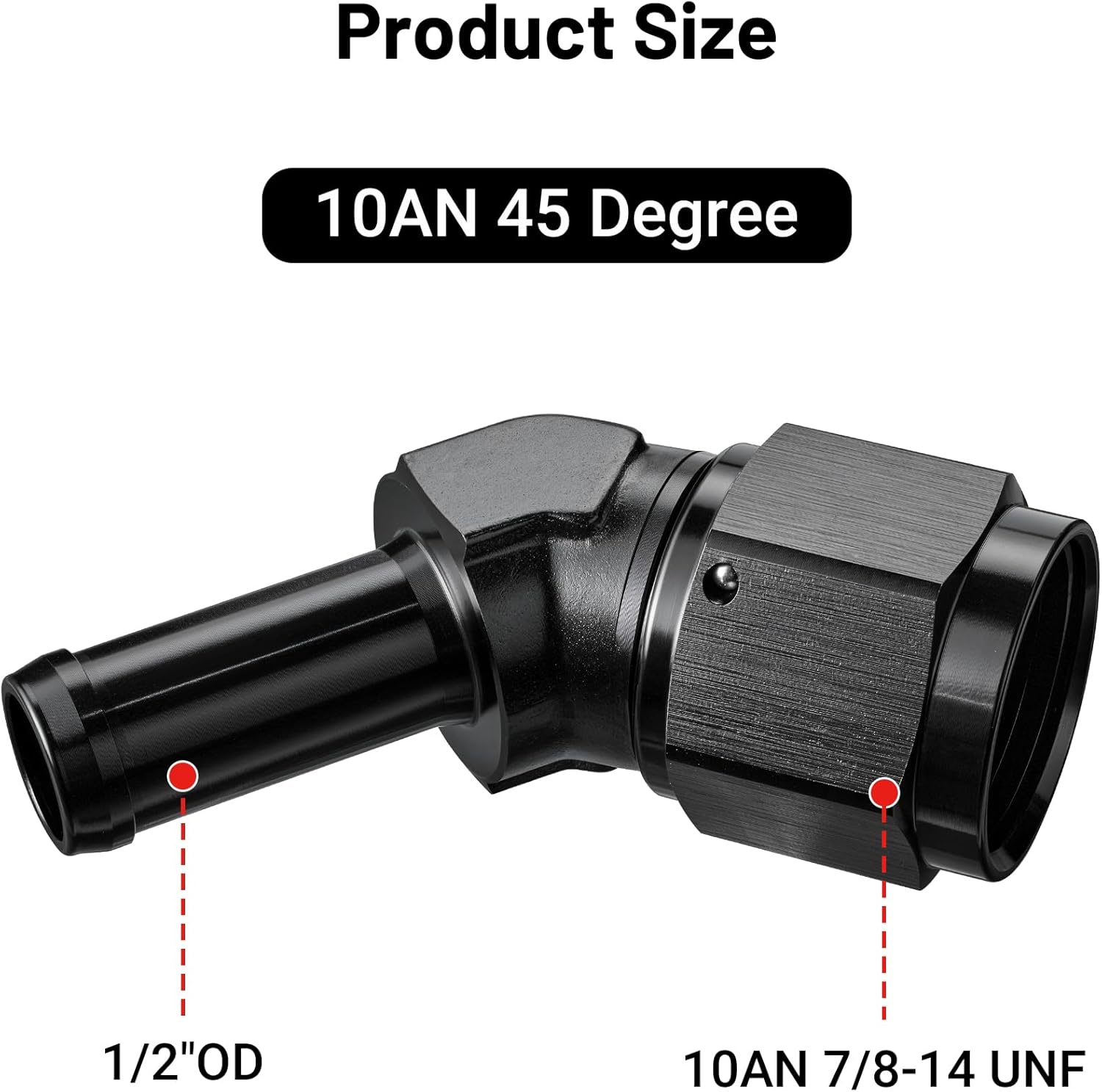 [10AN to 1/2 Inch,45 Degree]