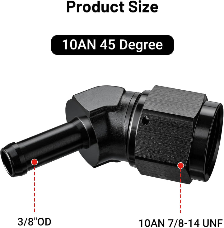 [10AN to 3/8 Inch,45 Degree]
