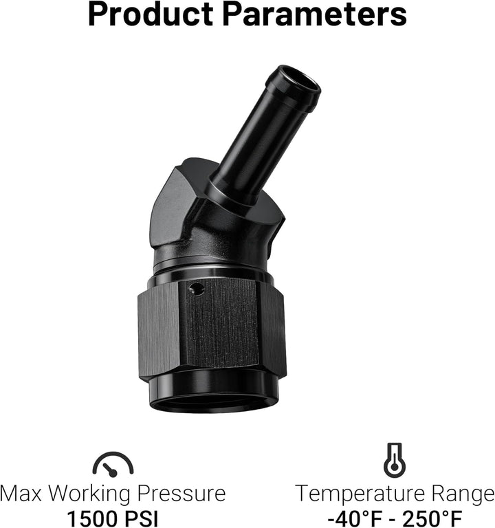 [10AN to 3/8 Inch,45 Degree]