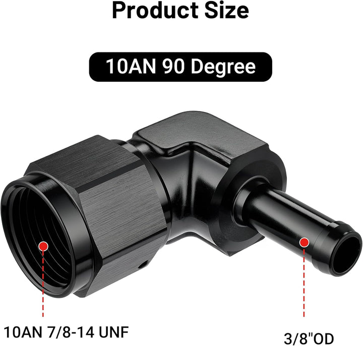[10AN to 3/8 Inch,90 Degree]