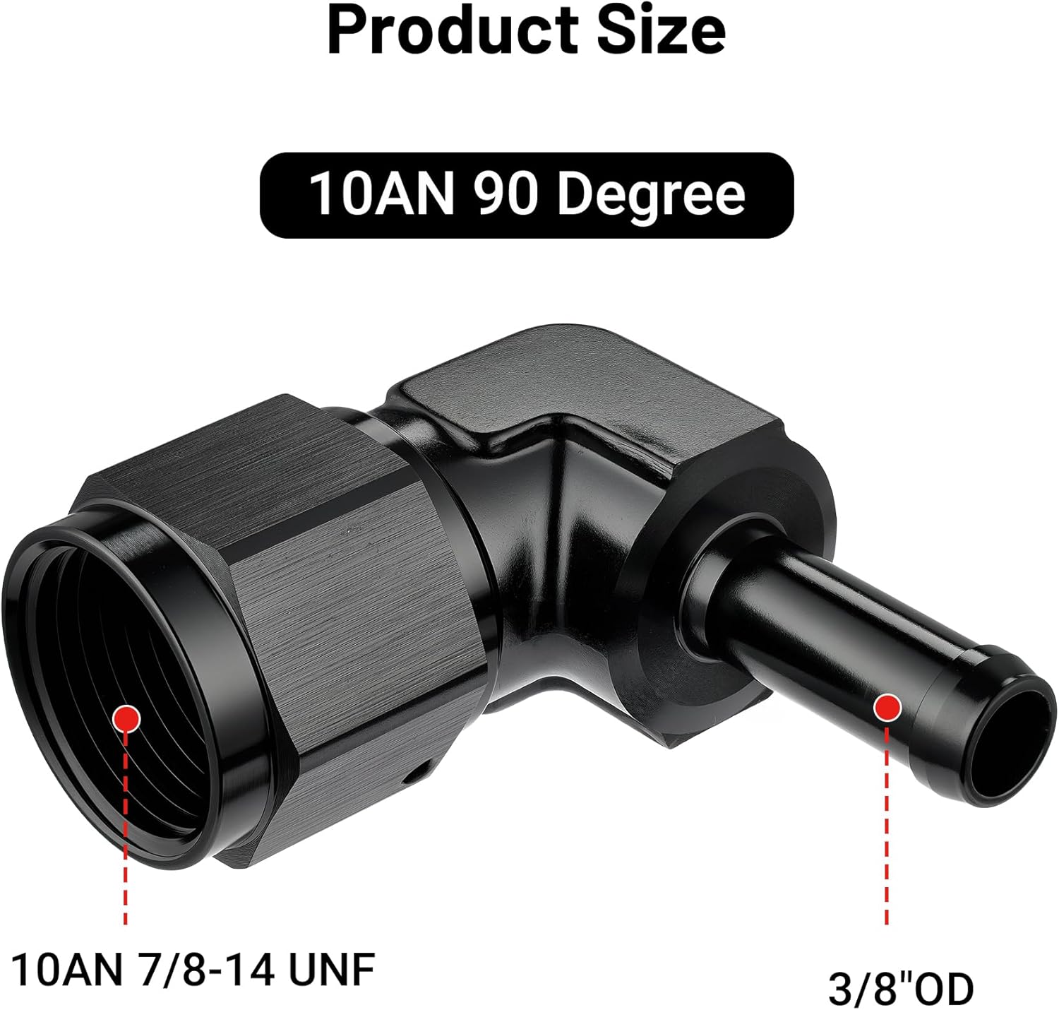 [10AN to 3/8 Inch,90 Degree]