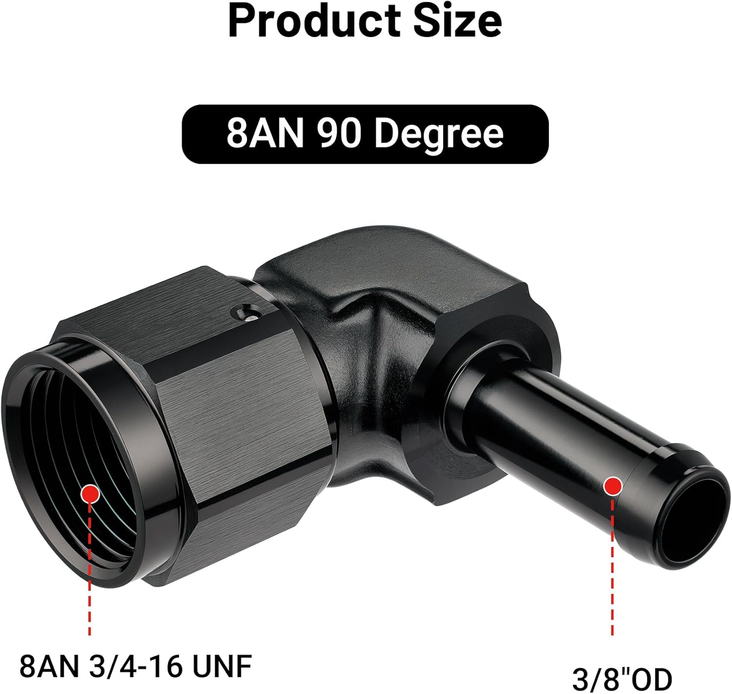 [8AN to 3/8 Inch,90 Degree]