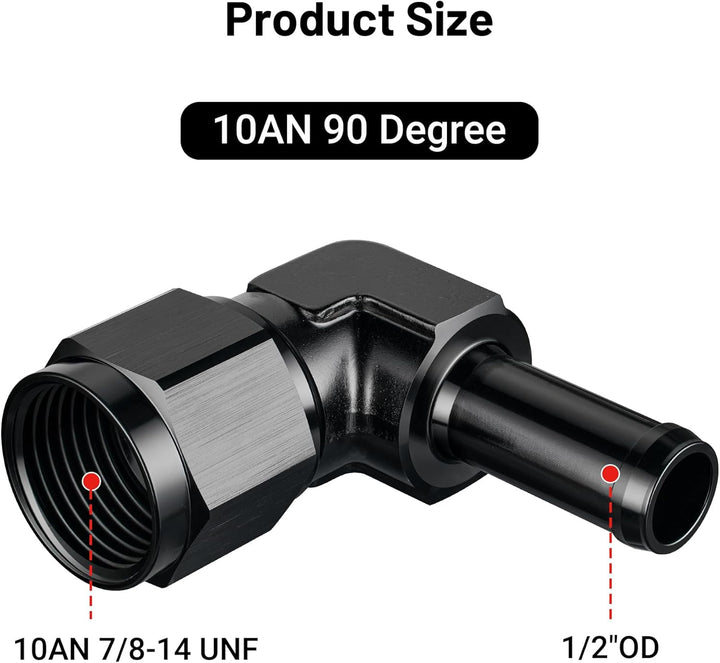 [10AN to 1/2 Inch,90 Degree]