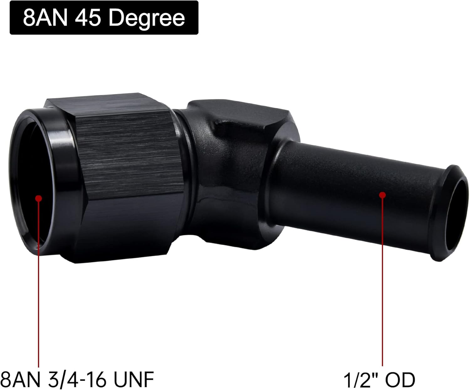 [8AN to 1/2 Inch,45 Degree]