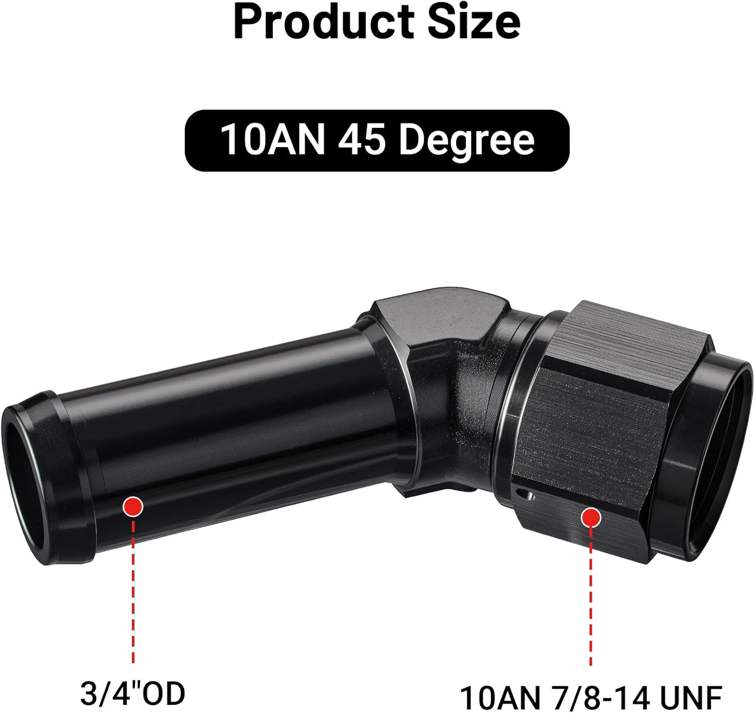 [10AN to 3/4 Inch,45 Degree]