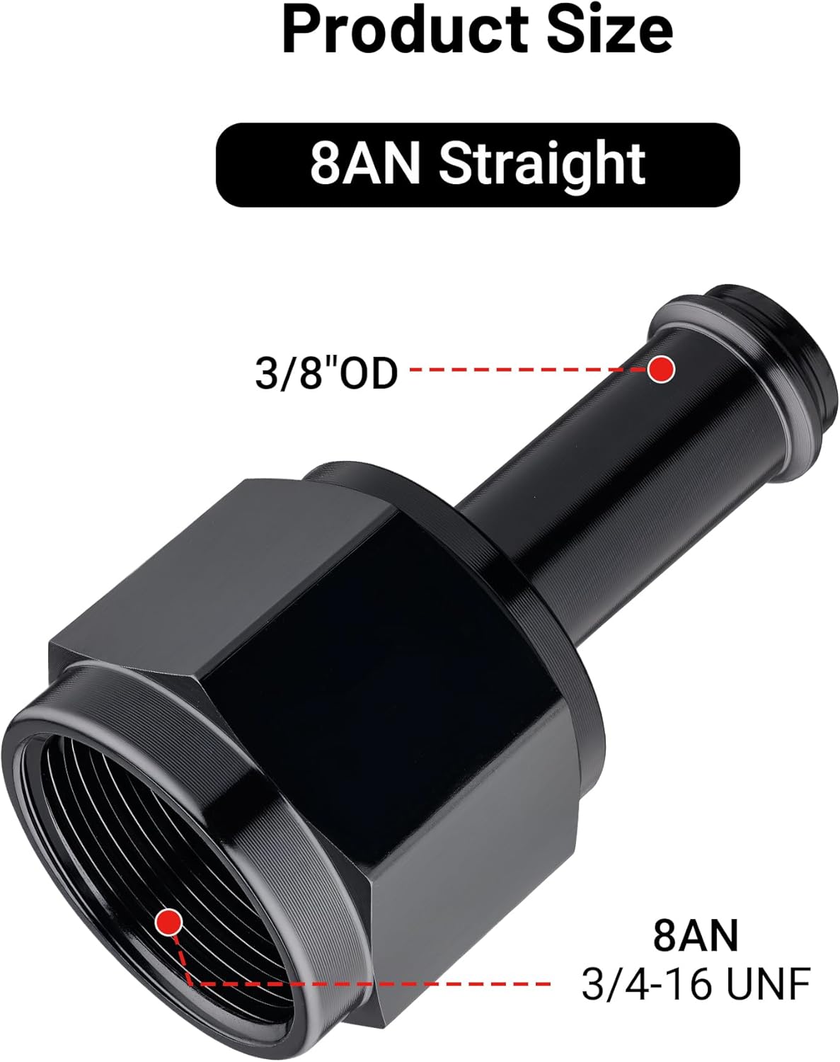 [8AN to 3/8 Inch,Straight]