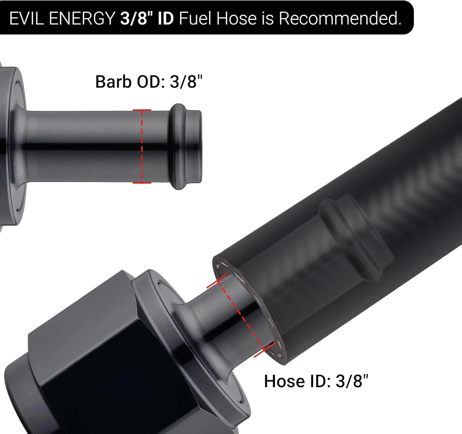 [8AN to 3/8 Inch,Straight]