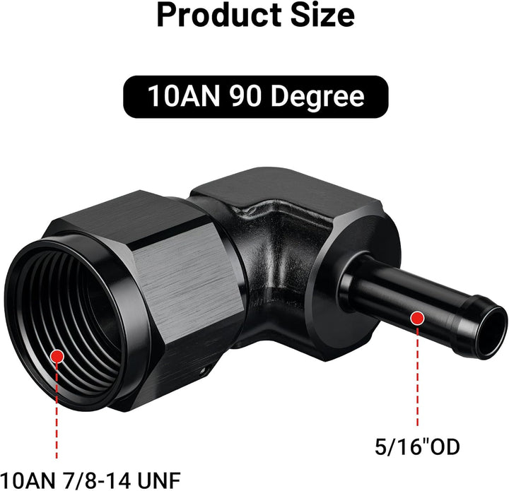 [10AN to 5/16 Inch,90 Degree]