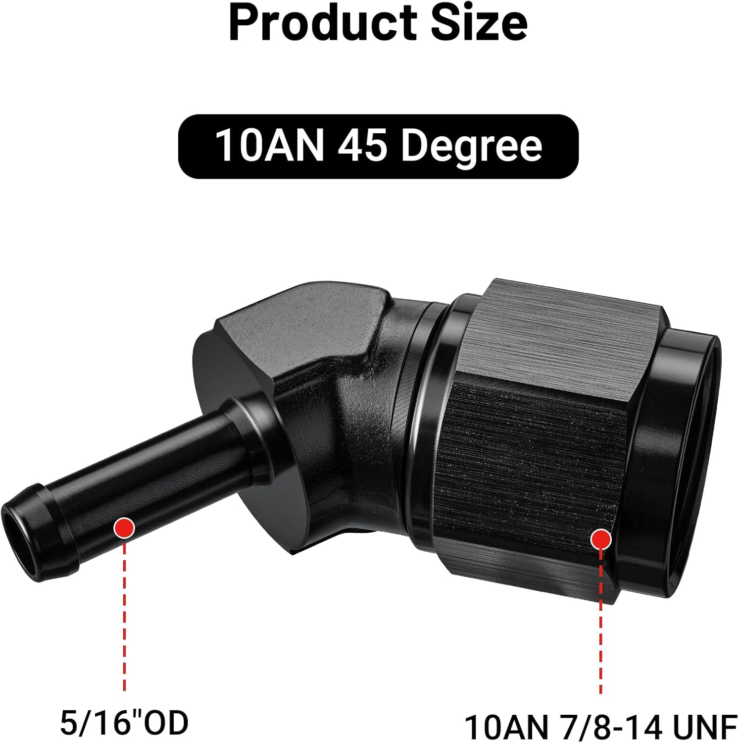 [10AN to 5/16 Inch,45 Degree]