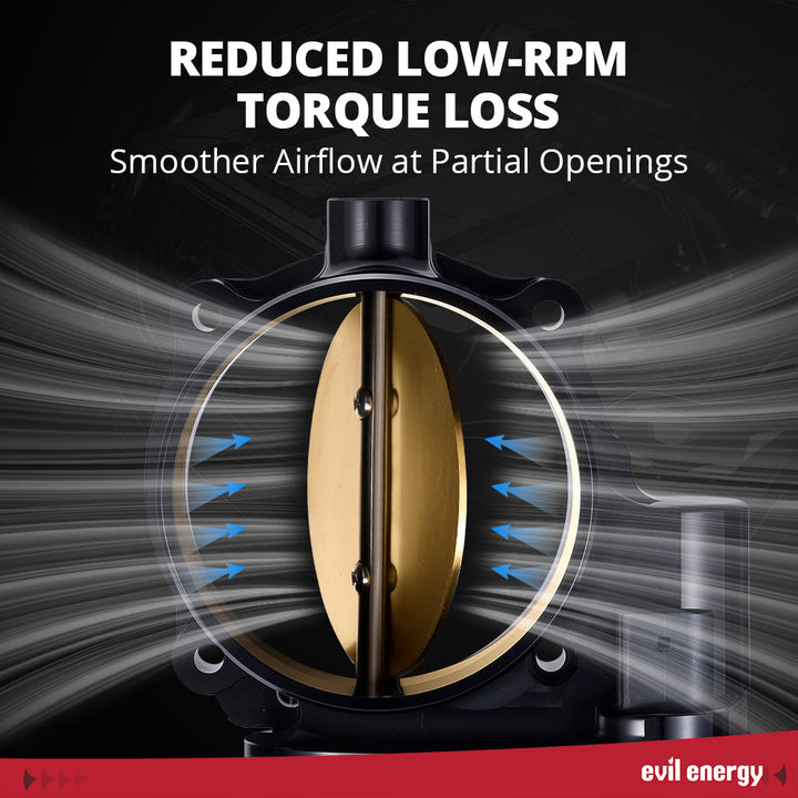 EVIL ENERGY 90mm Electronic Throttle Body - Reduced Low - RPM Torque Loss, Smoother Airflow