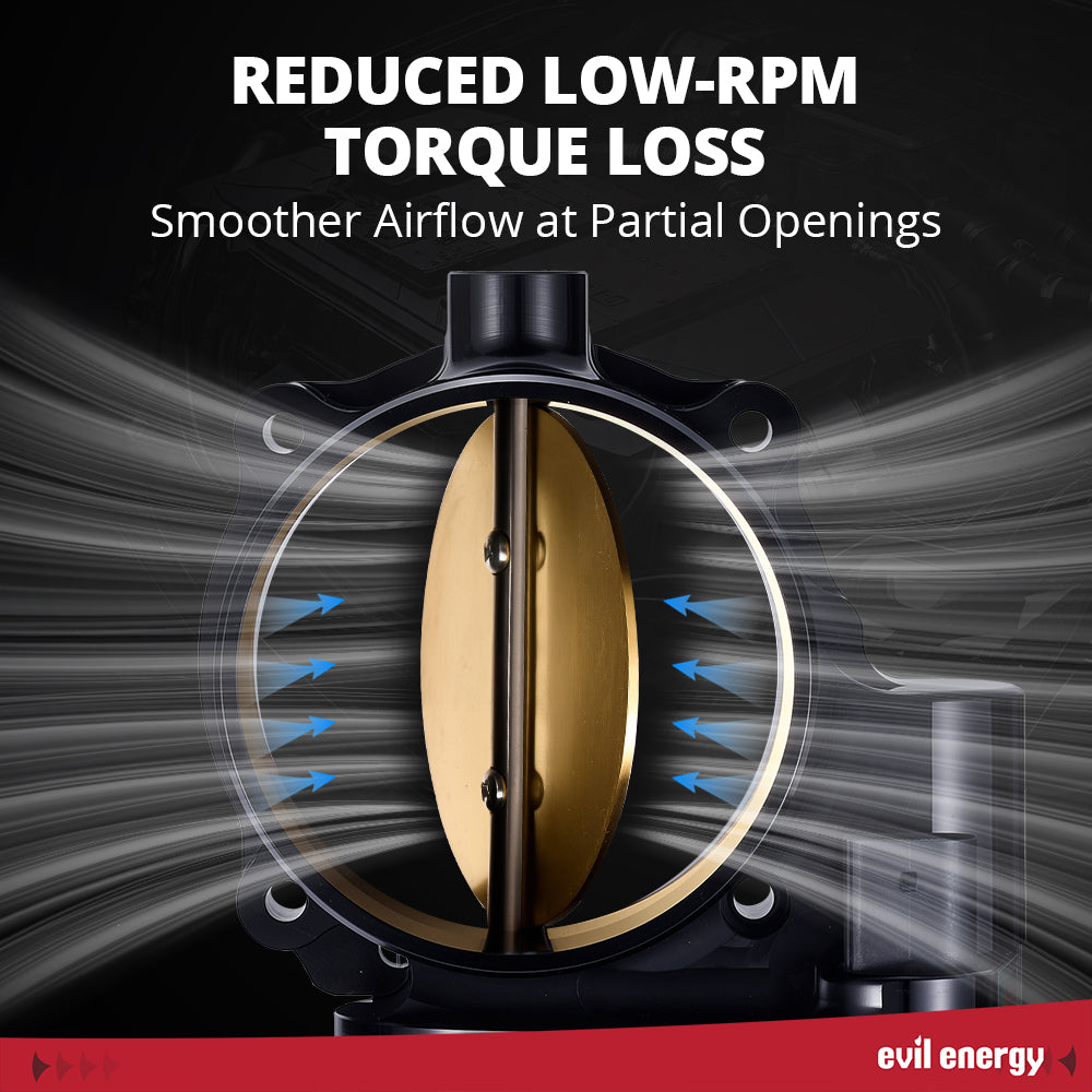 EVIL ENERGY 90mm Electronic Throttle Body - Reduced Low - RPM Torque Loss, Smoother Airflow