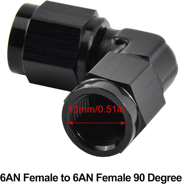 EVIL ENERGY AN Female to AN Female 90 Degree Low Profile Swivel Coupler Union Fitting Adapter Aluminum - EVILENERGY