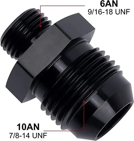 Evilenergy EVIL ENERGY 4/6/8/10/12AN Flare to AN ORB Male Fuel Rail Adapter Fitting Black 2PCS/4PCS