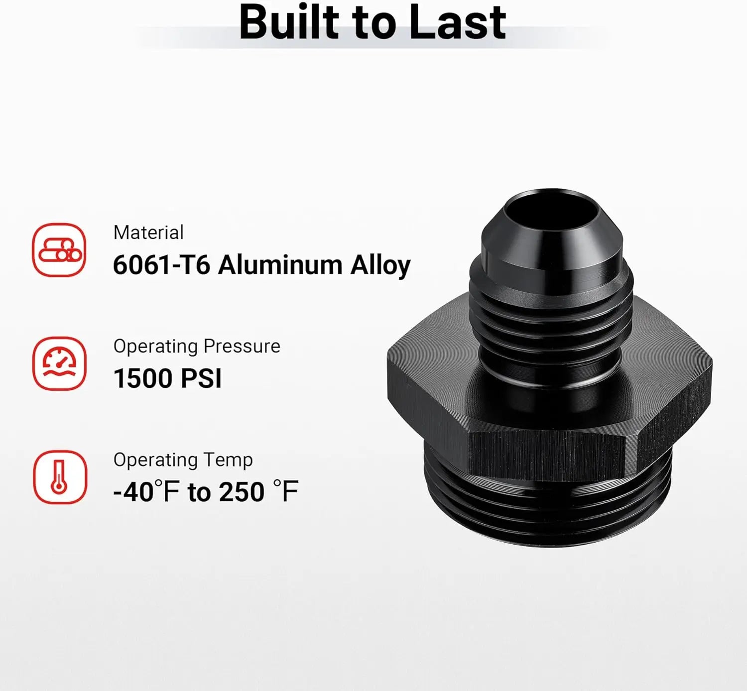 EVILENERGY EVIL ENERGY AN Male Flare to Male Carb Carburetor Fuel Inlet Fitting Adapter Aluminum Black Upgrade 1PC/2PC[6AN to 7/8-20]
