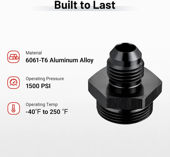 EVILENERGY EVIL ENERGY AN Male Flare to Male Carb Carburetor Fuel Inlet Fitting Adapter Aluminum Black Upgrade 1PC/2PC[6AN to 7/8-20]