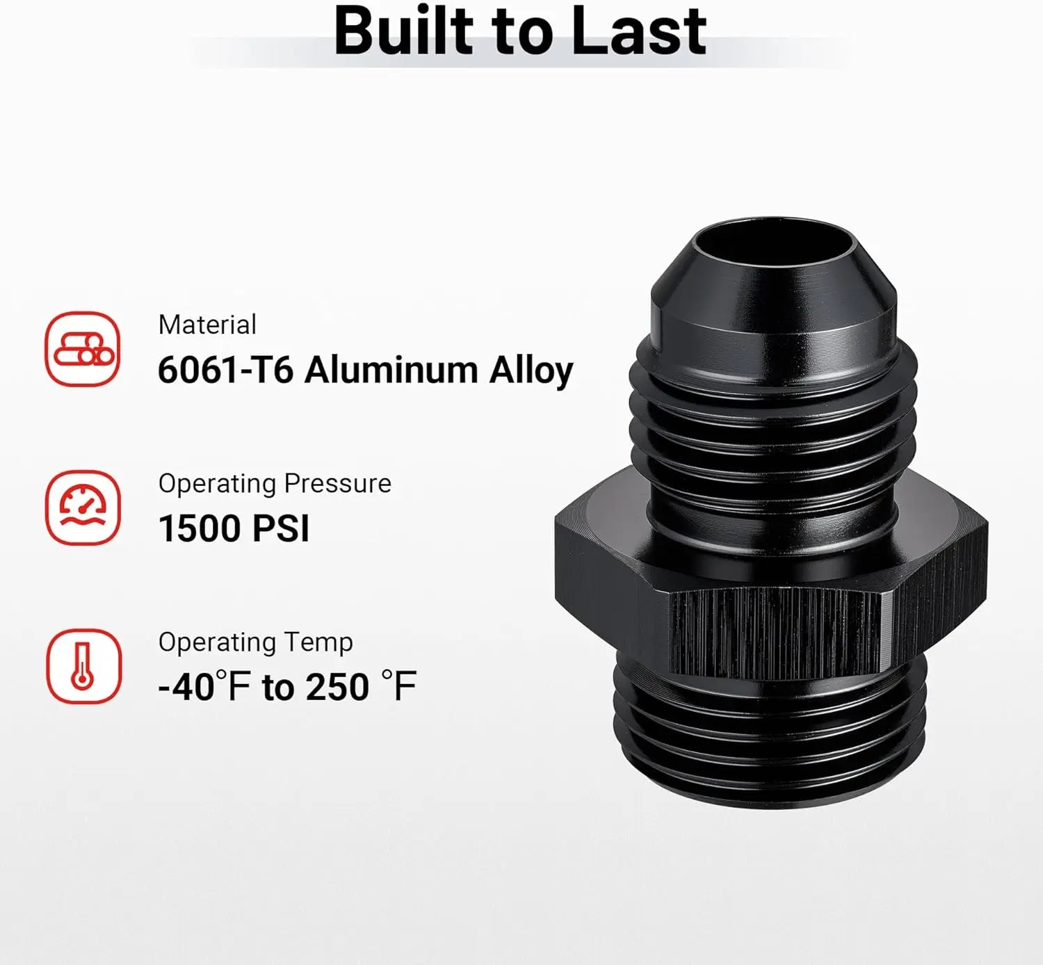 EVILENERGY EVIL ENERGY AN Male Flare to Male Carb Carburetor Fuel Inlet Fitting Adapter Aluminum Black Upgrade 1PC/2PC[6AN to 5/8-20]