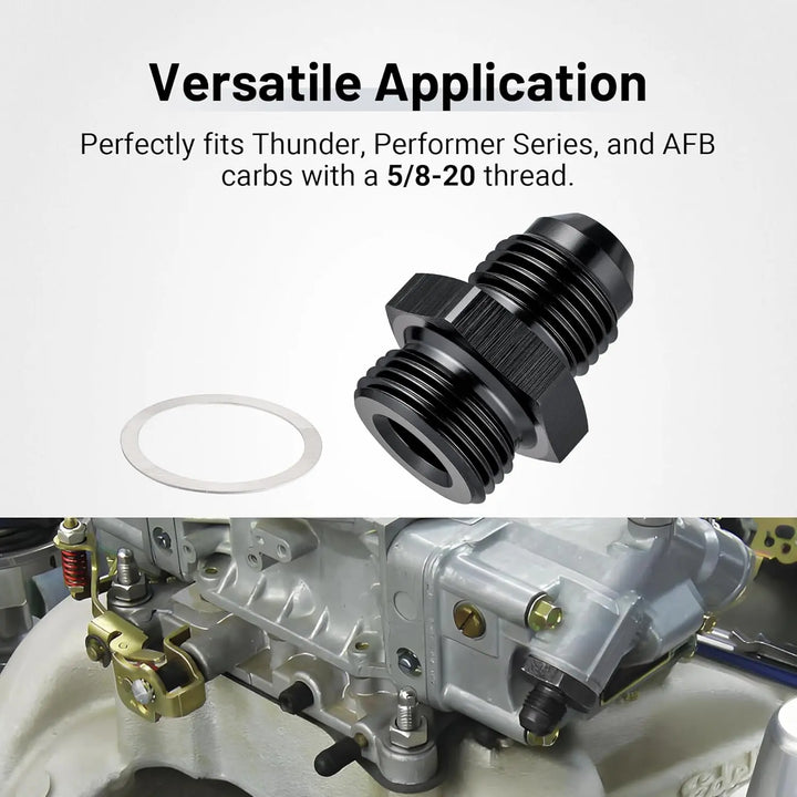 EVILENERGY EVIL ENERGY AN Male Flare to Male Carb Carburetor Fuel Inlet Fitting Adapter Aluminum Black Upgrade 1PC/2PC[6AN to 5/8-20]