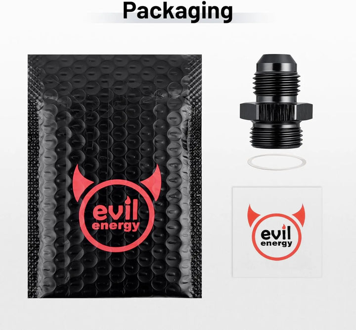 EVILENERGY EVIL ENERGY AN Male Flare to Male Carb Carburetor Fuel Inlet Fitting Adapter Aluminum Black Upgrade 1PC/2PC[6AN to 5/8-20]
