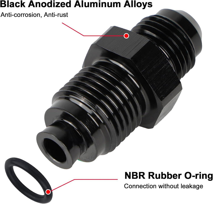EVIL ENERGY AN Male Flare to Metric O Ring Seal Power Steering Adapter Fitting Aluminum - EVILENERGY