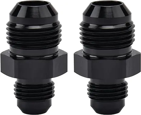Evilenergy EVIL ENERGY AN Male to AN Male Flare Coupler Union Straight Fuel Hose Adapter Fitting Black 2PCS