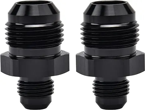Evilenergy EVIL ENERGY AN Male to AN Male Flare Coupler Union Straight Fuel Hose Adapter Fitting Black 2PCS