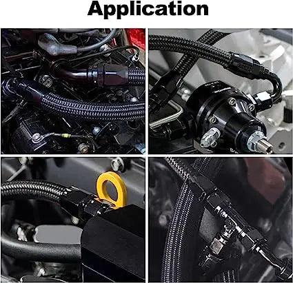 EVILENERGY EVIL ENERGY AN Swivel Fuel Hose Fittings & Male Flare Coupler Union Kit with Hose Separator Clamp