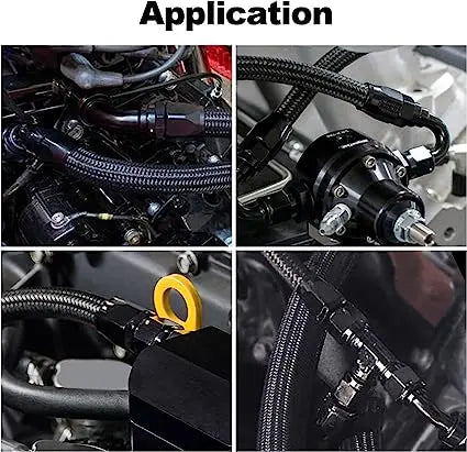 EVILENERGY EVIL ENERGY AN Swivel Fuel Hose Fittings & NPT to Male Flare Adapters Kit with Hose Separator Clamp