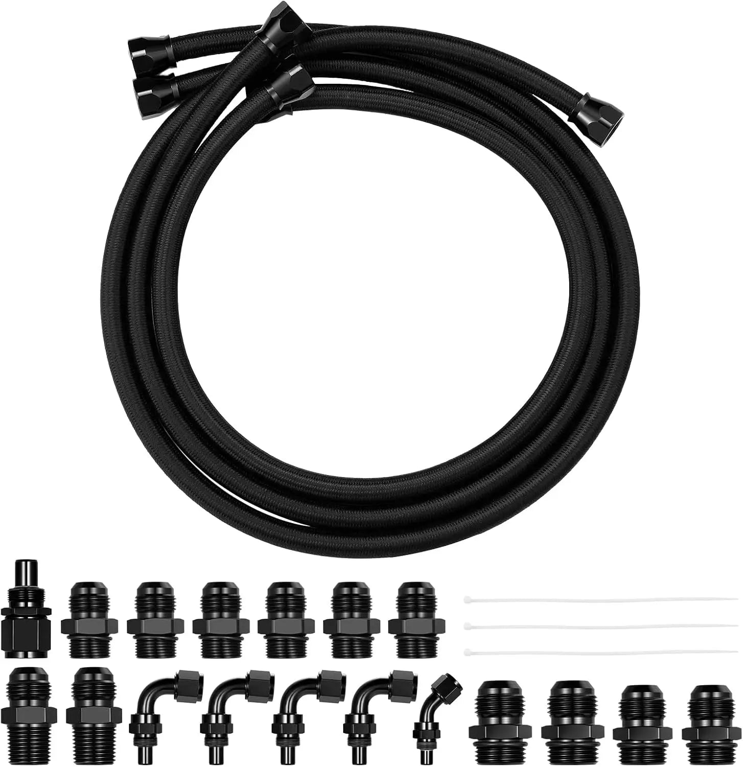 EVILENERGY EVIL ENERGY AN10 PTFE Transmission Line for GM Duramax 01-05 6.6L LB7 / LLY | PTFE Inner Tube with 304 Stainless Steel Braid and Nylon Cover, Design for Extreme Heat, Chemical Resistance & Durability