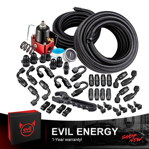 EVIL ENERGY All-in-One EFI Fuel System Bundle|EFI Bypass Fuel Pressure Regulator & CPE Fuel Line & Adjustable 3-16AN Wrench