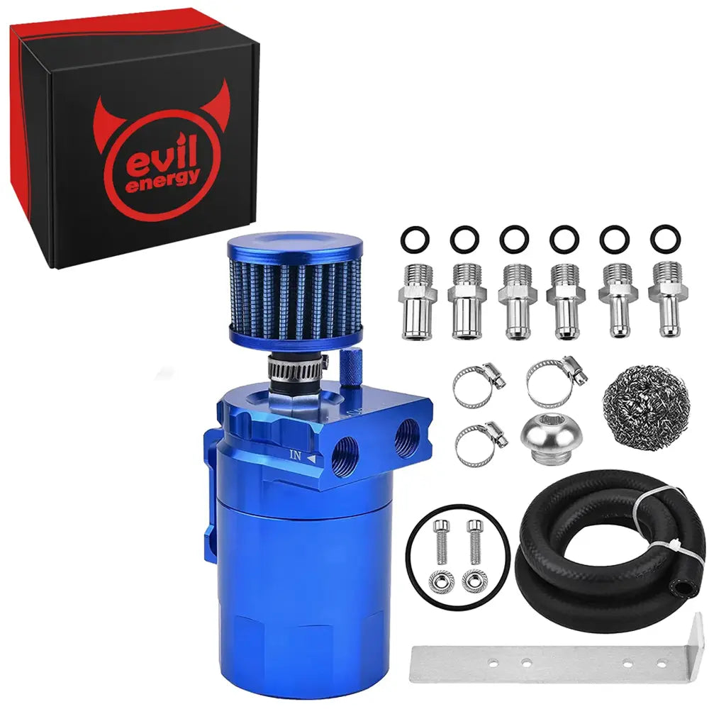 EVIL ENERGY Baffled Oil Catch Can Oil Separator Catch Can with Breather  Filter 300ml Universal