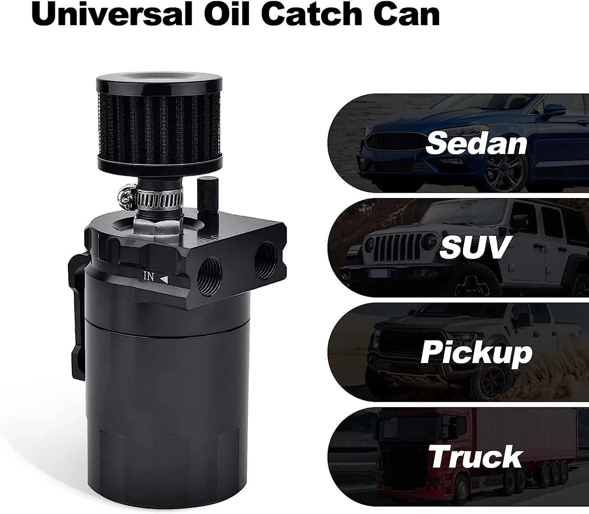 EVIL ENERGY's universal baffled aluminum oil separator catch can kit with breather  filter – EVILENERGY