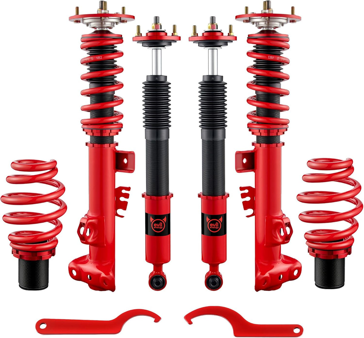 EVIL ENERGY Coilovers Compatible for BMW 3 Series (E36) 316i 318i 318is 320i 323i 325i 325is 328i 318tds 325td 325tds 1990-1999, BMW Z3 1996-2002, Height Adjustable Lowering Kit, Red - EVILENERGY