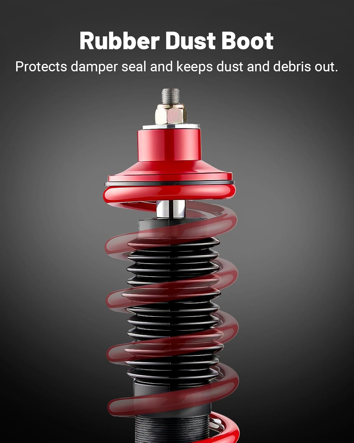 EVIL ENERGY Coilovers Compatible for Honda Fit 2007-2008, Height Adjustable Lowering Kit, Twin-Tube Coilover Suspension Kit for Comfortable Ride, Red - EVILENERGY