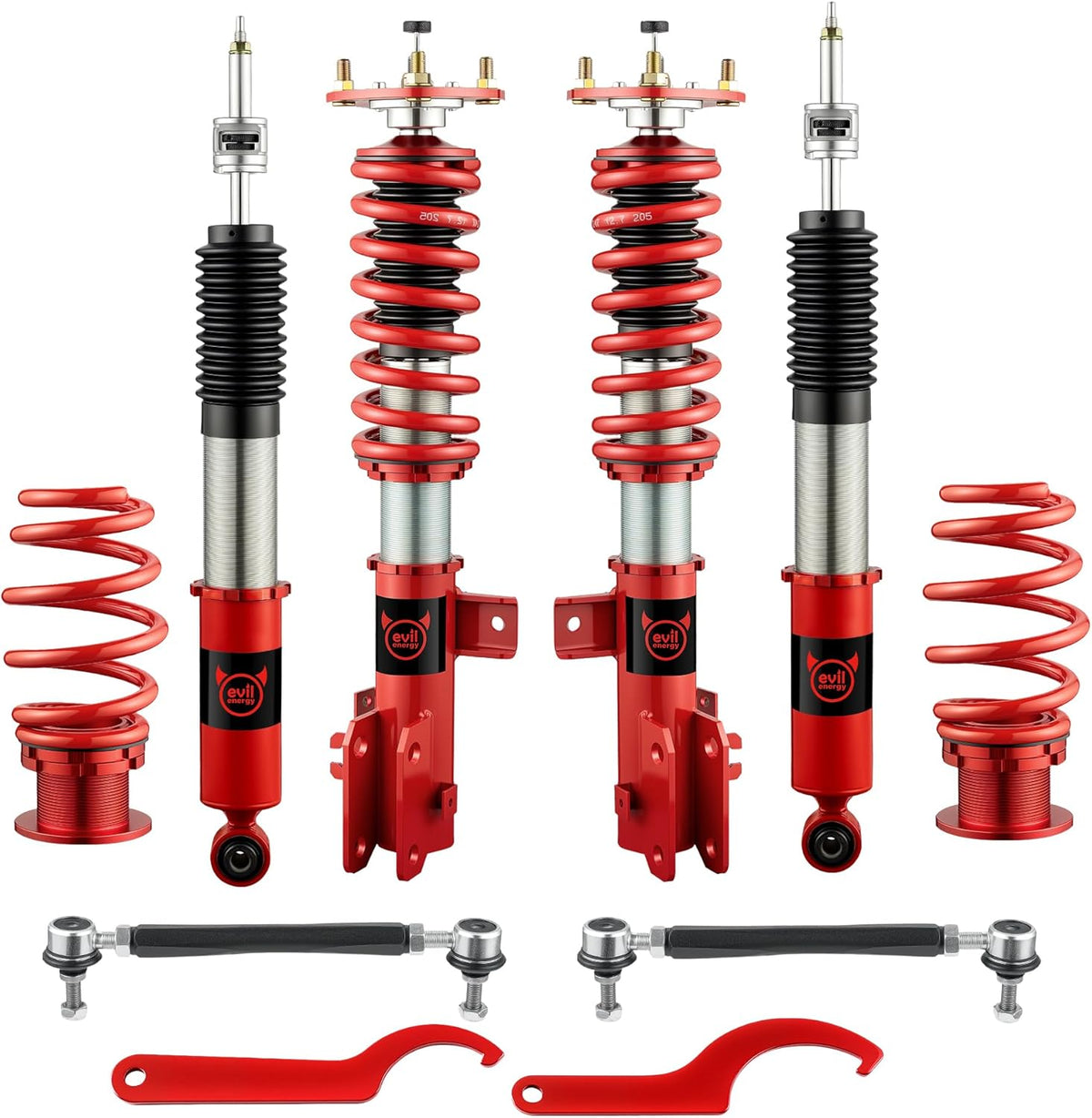 EVIL ENERGY Coilovers for Mazda 3 2014-2018, 32-Level Adjustable Suspension Kit, Height Adjustable 2-4 Inches, Red