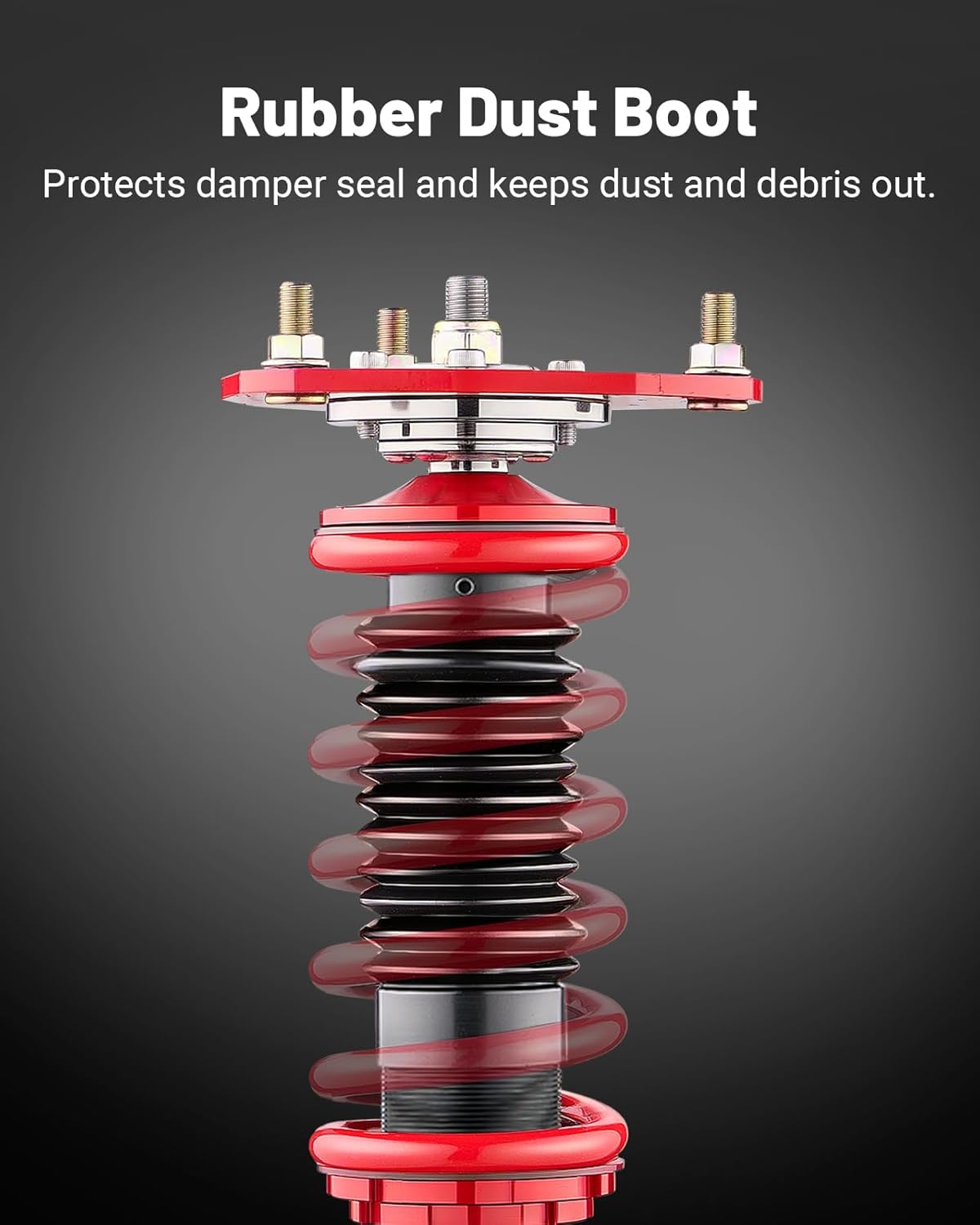 EVIL ENERGY Coilovers Compatible for Scion TC 2011-2016 AGT20, for Toyota Zelas 2011-2016, Height Adjustable Lowering Kit, Twin-Tube Coilover Suspension Kit for Comfortable Ride, Red - EVILENERGY